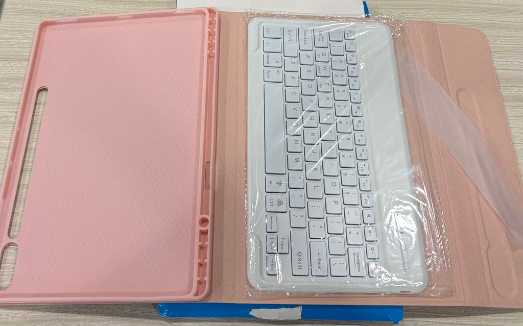 Keyboard Case for Samsung Tab S10 Plus/ S9 FE+/ S9+/ S8 Plus /S7 Plus/S7 FE 12.4" Smart Backlit Case Keyboard with Pen Holder (Light Pink)