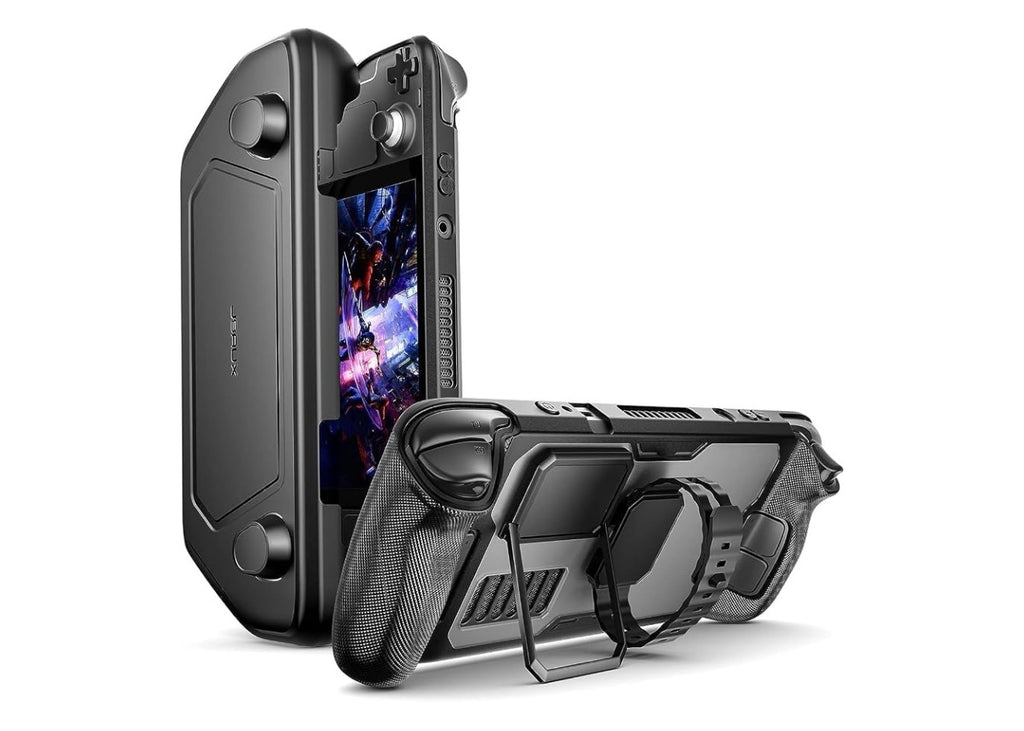 ModCase Compatible with Steam Deck, Steam Deck Case Comprehensive Protection Include Detachable Front Shell, Body Protective Shell, Metal Bracket and Strap - Basic Set
with Detachable Front Cover, Modular Metal Stand & Silicone Strap, Shockproof Armor She