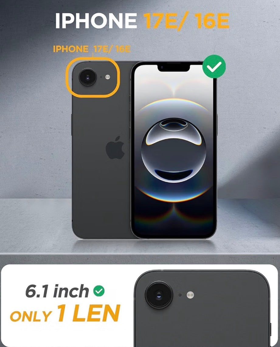 For iPhone 16e & 17e Case, Full-Body Phone with Built-in Glass Screen Protector, [Magnetic with MagSafe] Military Drop Proof 17 E/ 16 E Cover Bumper 6.1 inch, Black