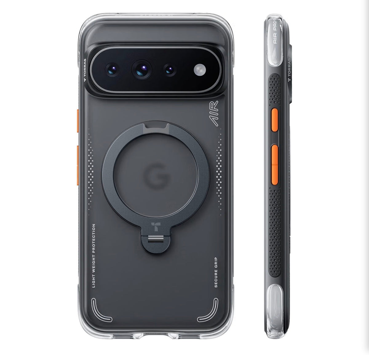 Q3 Air for Google Pixel 11 Pro XL Case Compatible with Pixelsnap, 360 Magnetic Stand, Works with MagSafe Accessories, AirPro Cushion, Lightweight Heavy-Duty Impact Protection, Shadow Black