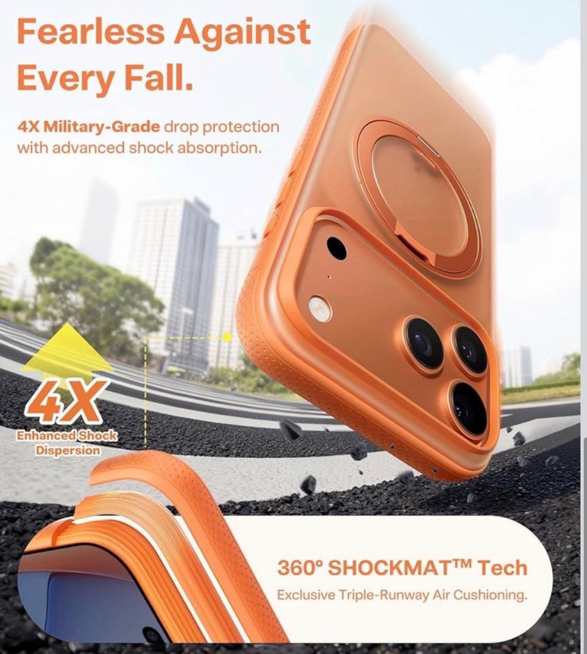 TORRAS for iPhone 17 Pro Case 360 Magnetic Stand, Translucent Cosmic Orange
[Fit for MagSafe] [360° Rotating Kickstand] 4X Mil-Grade Shockproof, Camera Button, Slim, O3 Fitness Series, 6.3"