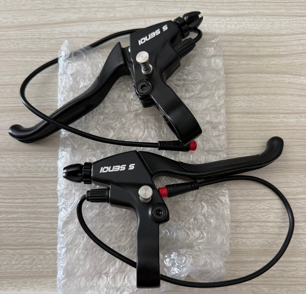 E-Bike Brake Lever with Locking Button for Electric Bicycle E-Bike E-Scooter Electronic Tricycle Safety Control with Ergonomic Design Waterproof Wire 2-pin (1 Pair)