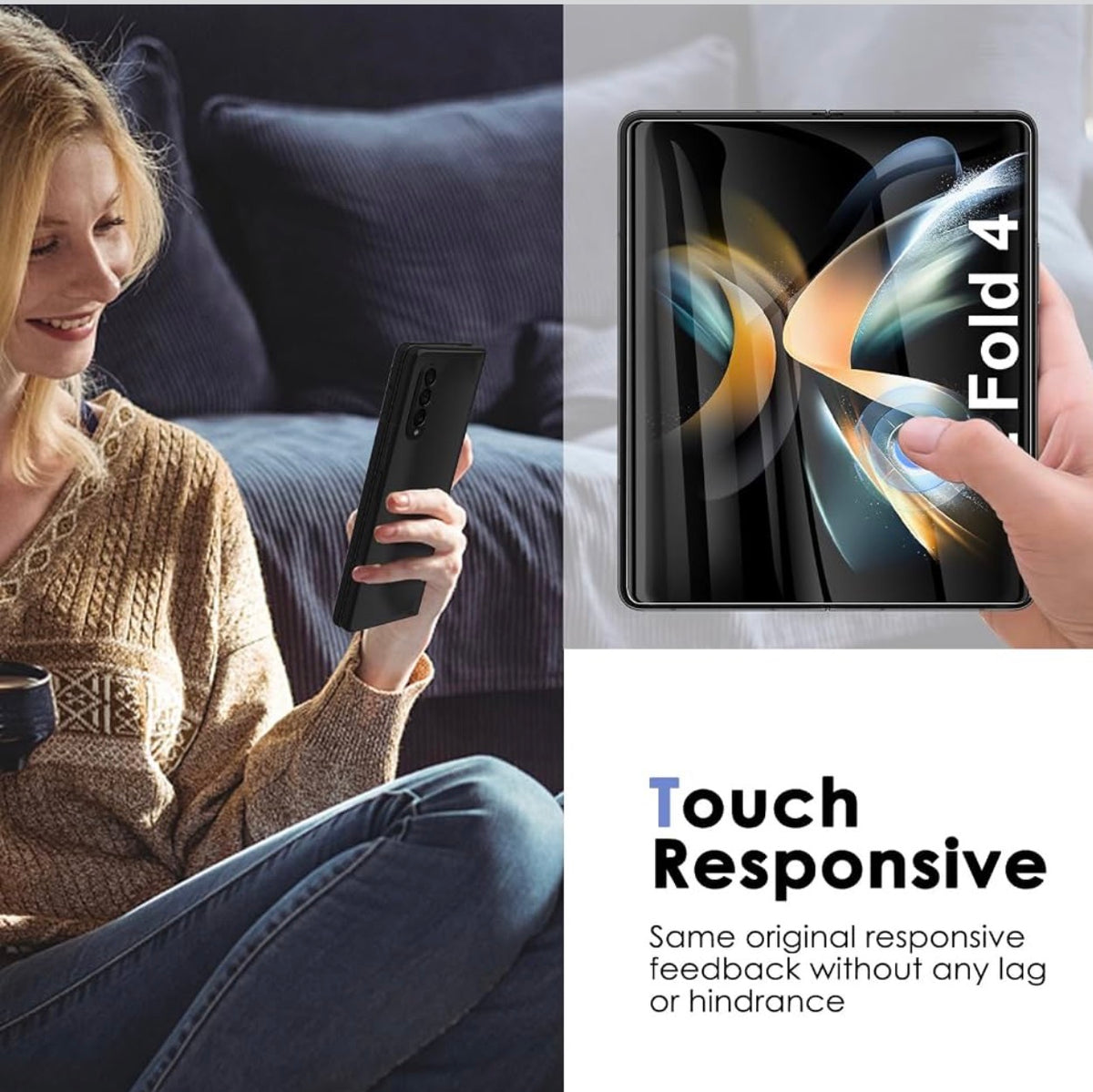 3+3+3 Pack Screen Protector Set for Samsung Galaxy Z Fold 4 - Including Inner Screen Flexible Film, Back Screen Tempered Glass Protector and 1 Set of Camera Lens Protector