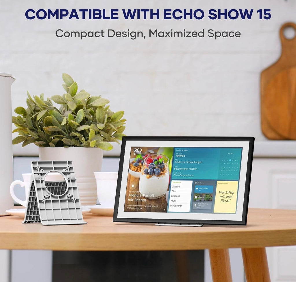 Desktop Stand Compatible for Echo Show 15, BX156 Monitor,etc - Secure Horizontal Mount with Anti-Tip Design | Portable for Kitchen Counter, Desk, Home Office & Living Room