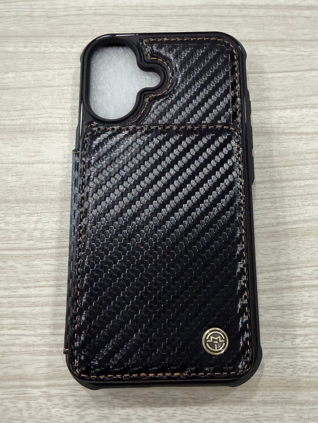 Vinich for iPhone 17 Wallet Case with Card Holder, Carbon Black, RFID Blocking Credit Slots, Kickstand, Shockproof Flip Phone Cover, PU Leather, Double Magnetic Clasp