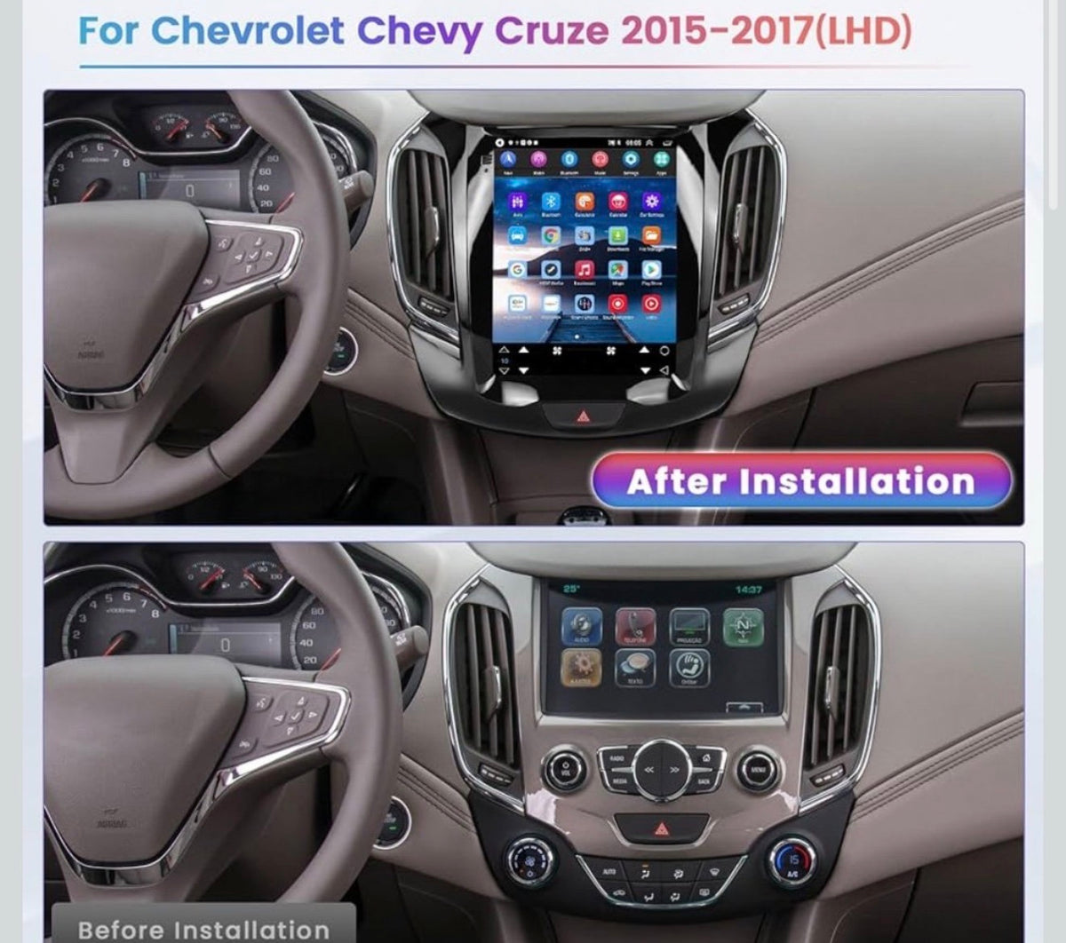 2GB+64GB Android Radio Compatible with 2015-2017 Chevrolet Cruze (LHD)