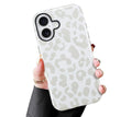 Magnetic for iPhone 17 Case, White Leopard Cheetah Pattern [Compatible with Magsafe Charging] 2 in 1 Matte Shockproof Protection Hard Phone Cover for Women Men
