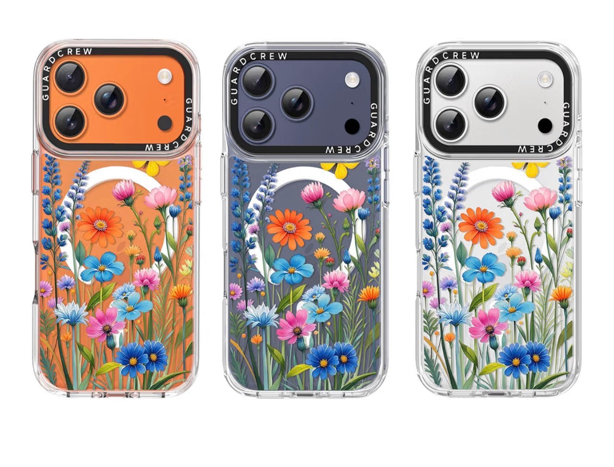 Magnetic Case for iPhone 17 Pro, [Butterfly with Wildflowers] Design for Women, [11FT Military-Grade Drop Tested] Compatible with Mag-Safe, Slim Shockproof Aesthetic Cover, 6.3"