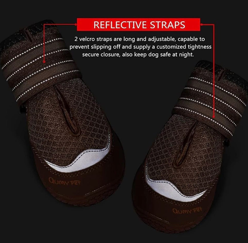 Dog Shoes for Large Medium Dog Boots & Paw Protectors for Hot Pavement
Summer Heat Protection, Mesh Breathable Nonslip Dog Booties for Hardwood Floors Indoor, Outside Walking Running Hiking Khaki