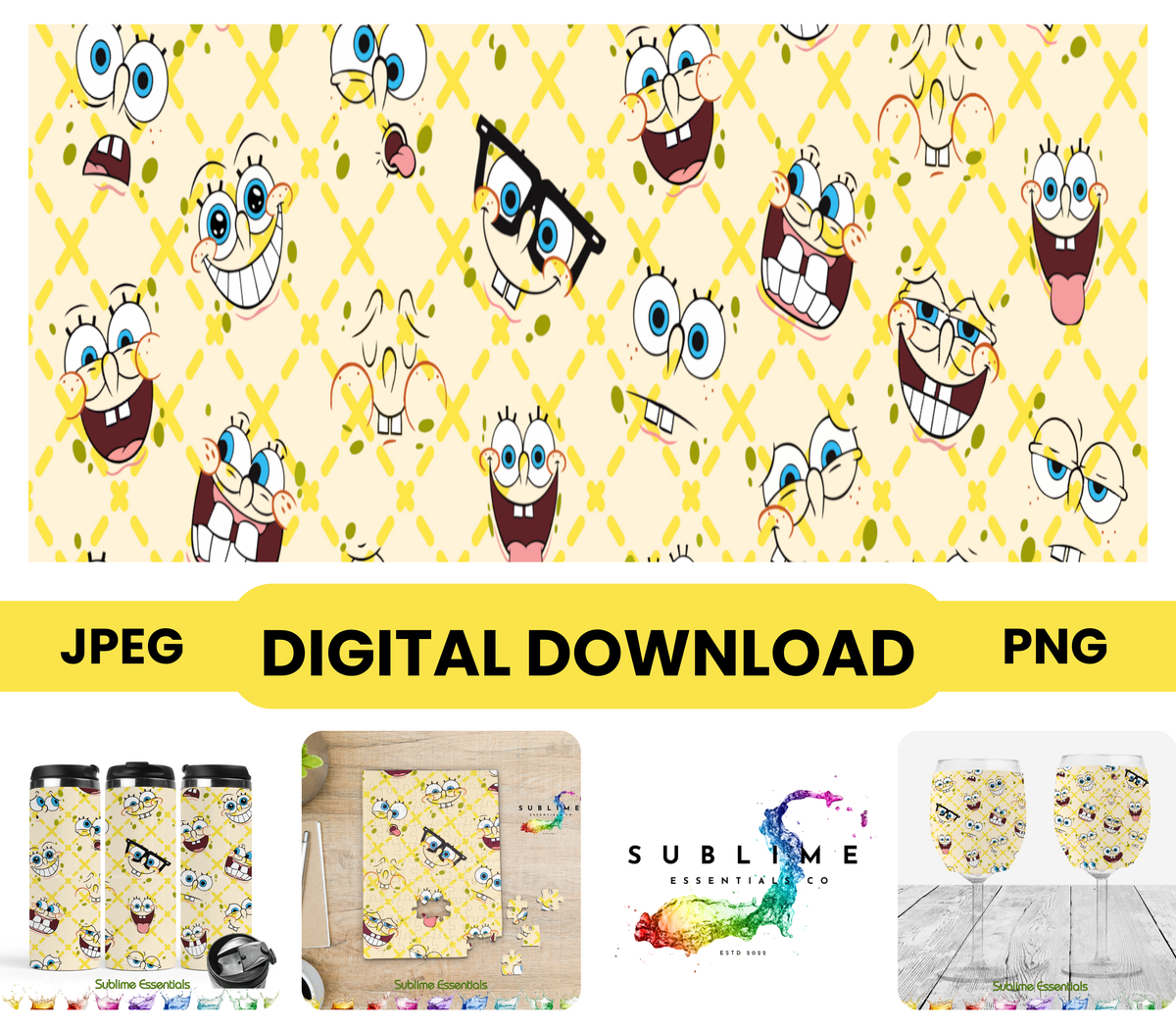 SpongeBob SquarePants "Collage" Digital Download - PNG & JPEG Format