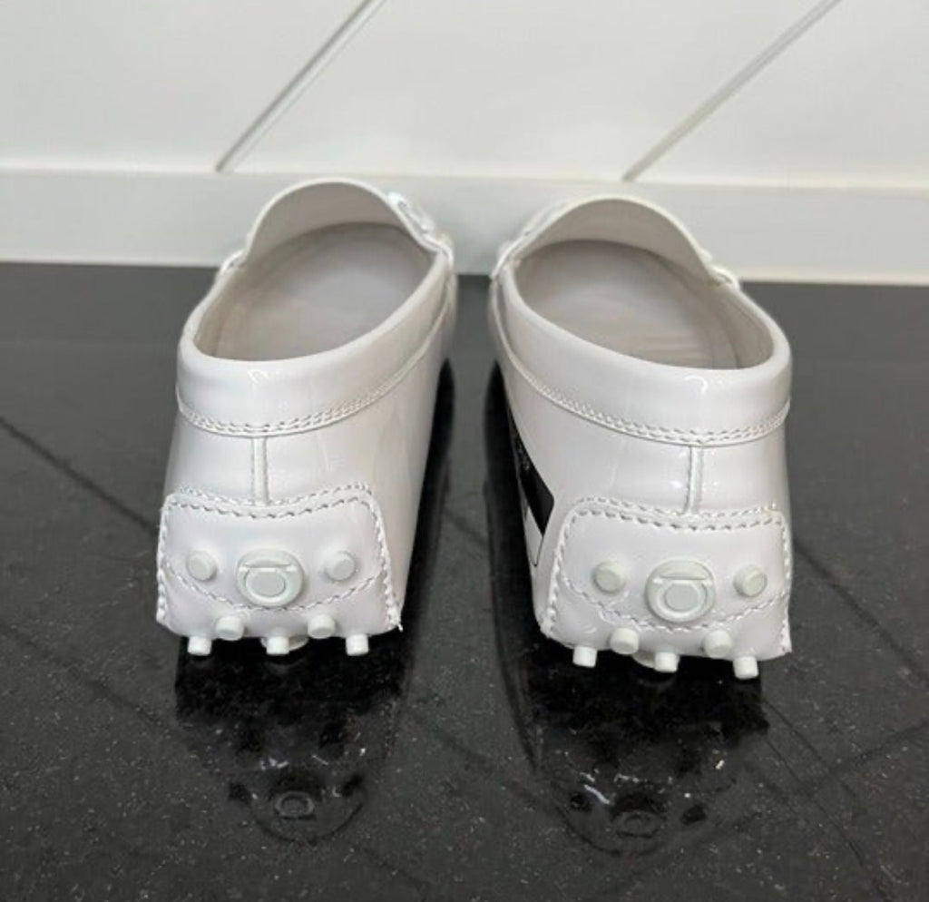 Salvatore Ferragamo - Kurt Driver - White Patent Leather - Women Size 6