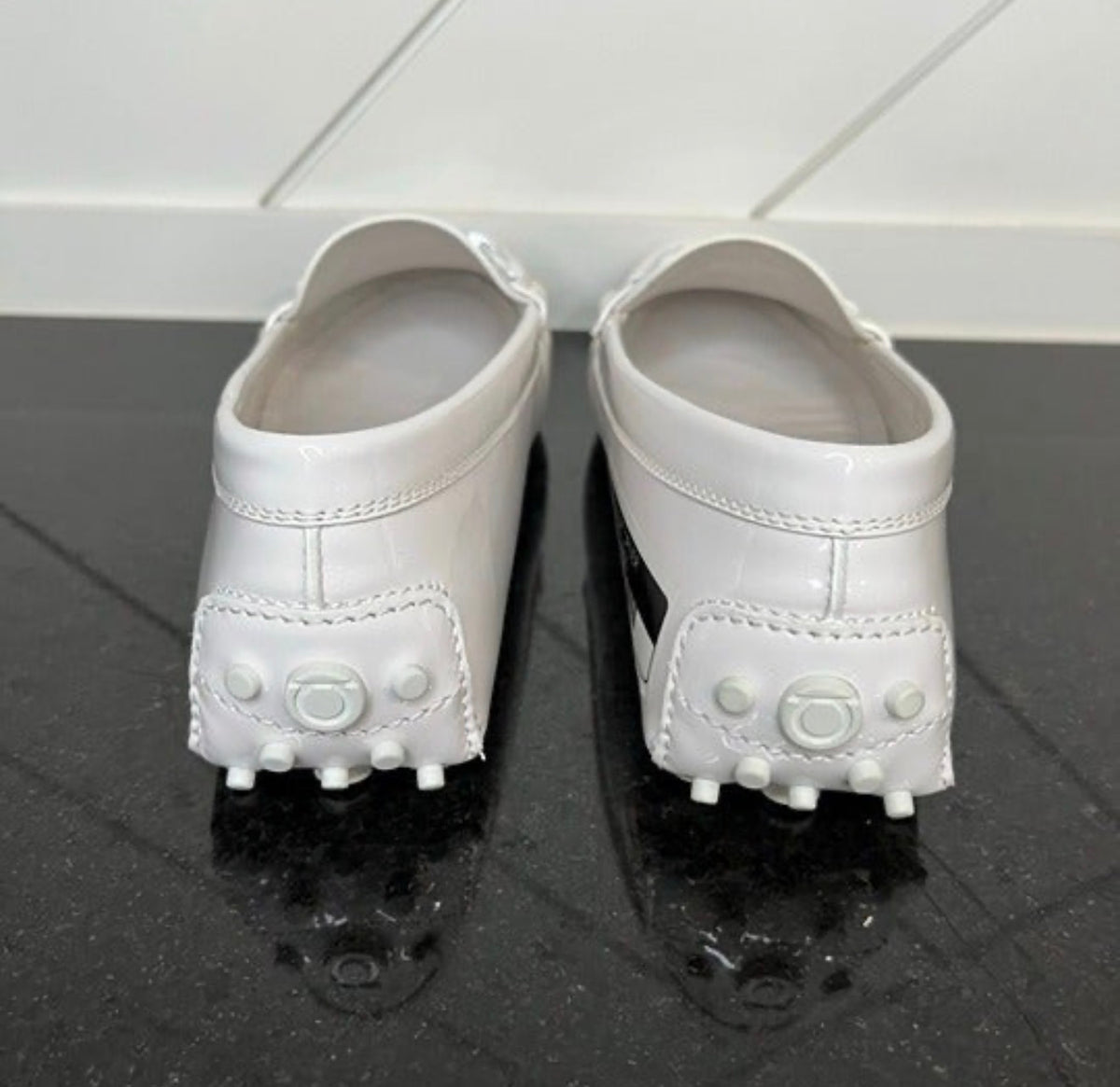 Salvatore Ferragamo - Kurt Driver - White Patent Leather - Women Size 6
