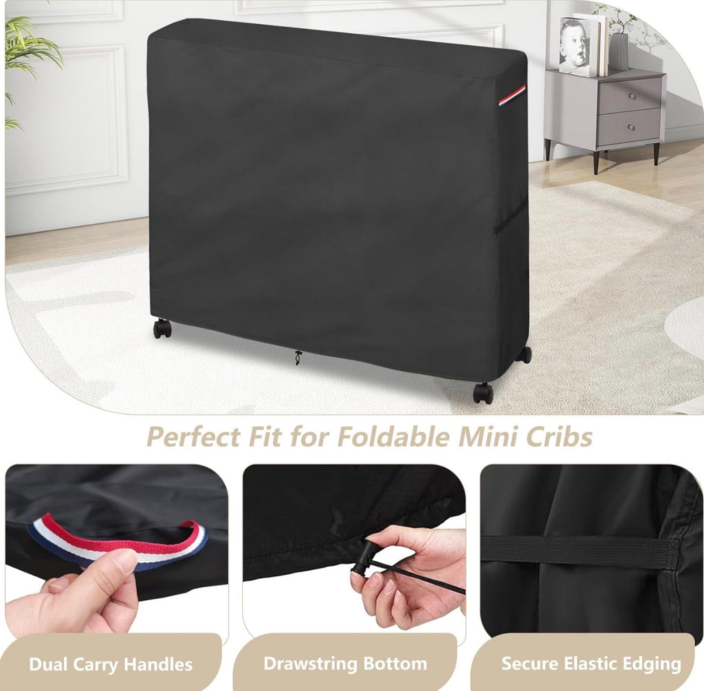 Crib Cover for Portable Foldable Mini Crib, Ease Transportation in Hotel, Extend Life , Protects from Dirt, Dust, Nicks, Scratches