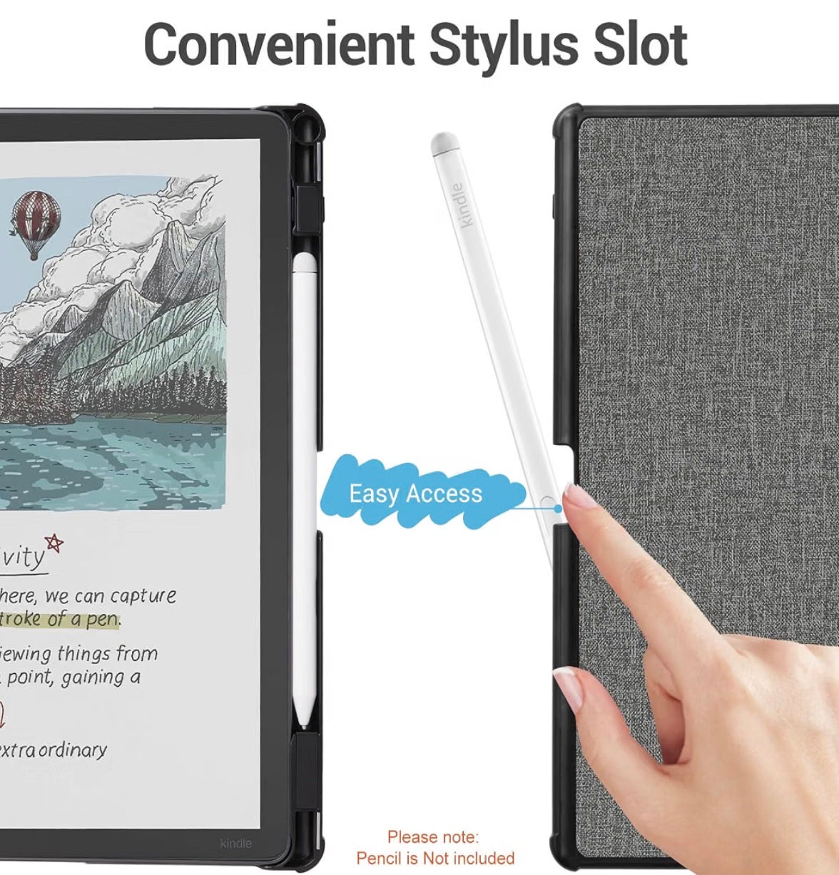 Case for 11" Kindle Scribe 3rd Generation 2025, Kindle Scribe Colorsoft - All New PU Leather Cover with Auto Sleep Wake, Pen Holder for Scribe 11" 2025 Released