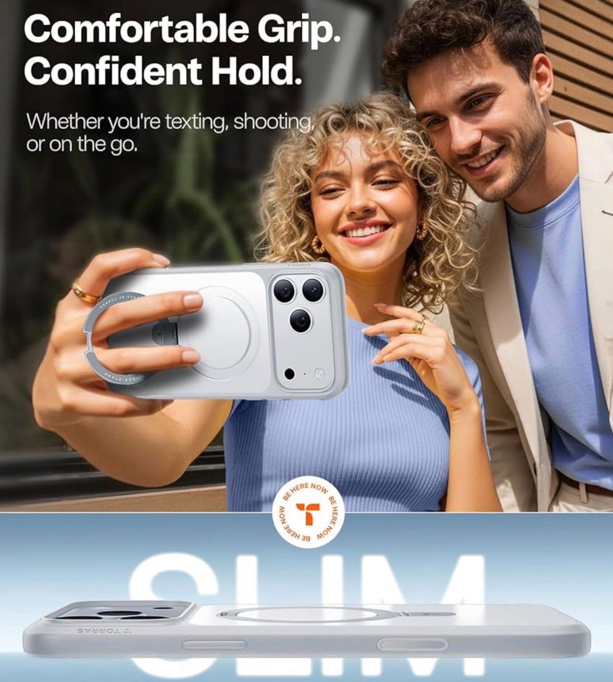 TORRAS for iPhone 17 Pro Case Magnetic Stand, 4X Military Drop Protection
Fit for MagSafe, Camera Control, Slim Phone Case for iPhone 17 Pro with Kickstand, Translucent Matte Cover 6.3" Silver Gray