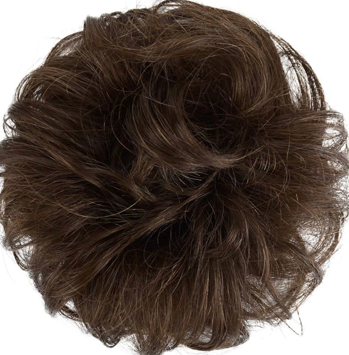 100% Human Messy Bun - Human Hair Bun Real Elastic Scrunchies Hair Pieces Soft Fluffy Wavy Ponytail Extensions Updo Chignon Hairpieces for Women, Medium Brown Auburn