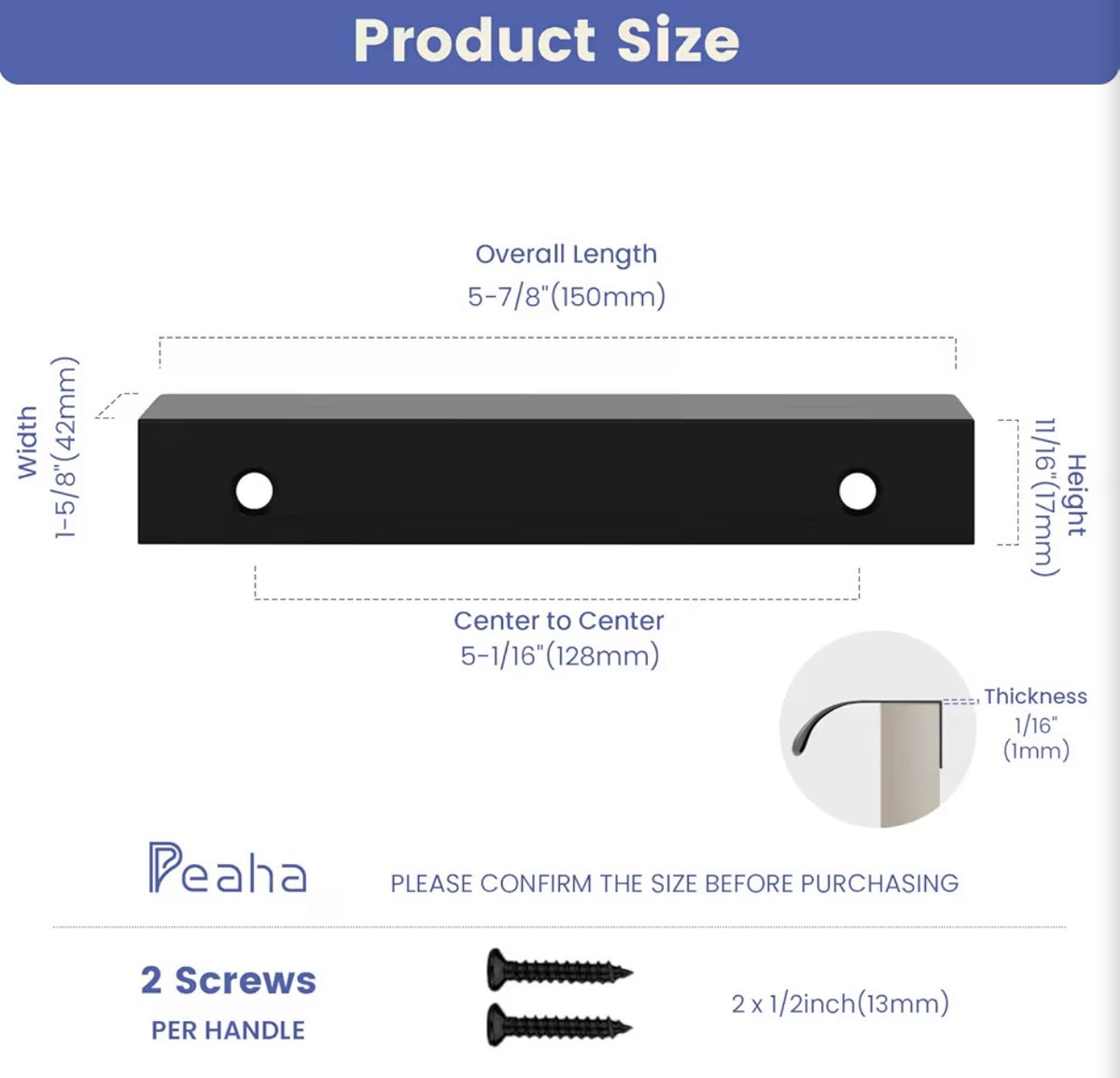 Black Cabinet Handles 5 Inch 30 Pack, Finger Pulls for Cabinets, Edge Pull for Dresser Drawers, Aluminum Alloy, Modern Kitchen Hardware for Dresser Bathroom Closet and Cupboard