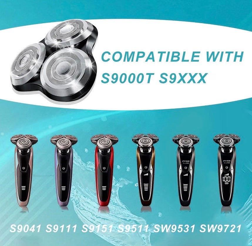 SH90 Replacement Shaver Heads for Philips Norelco Series 9000, Silver