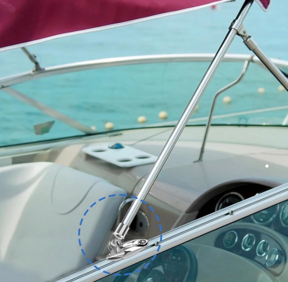 2 Pack Bimini Top Quick Release Hinge, 316 Stainless Steel Deck Mount
Swivel deck side mount hinge with quick release design for easy installation and secure replacement of boat bimini tops.
