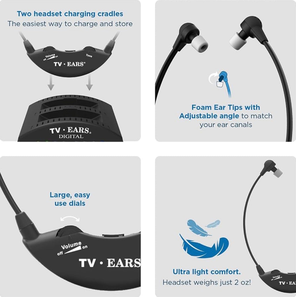 TV Ears Improved Digital Wireless Headset System – Model 11741