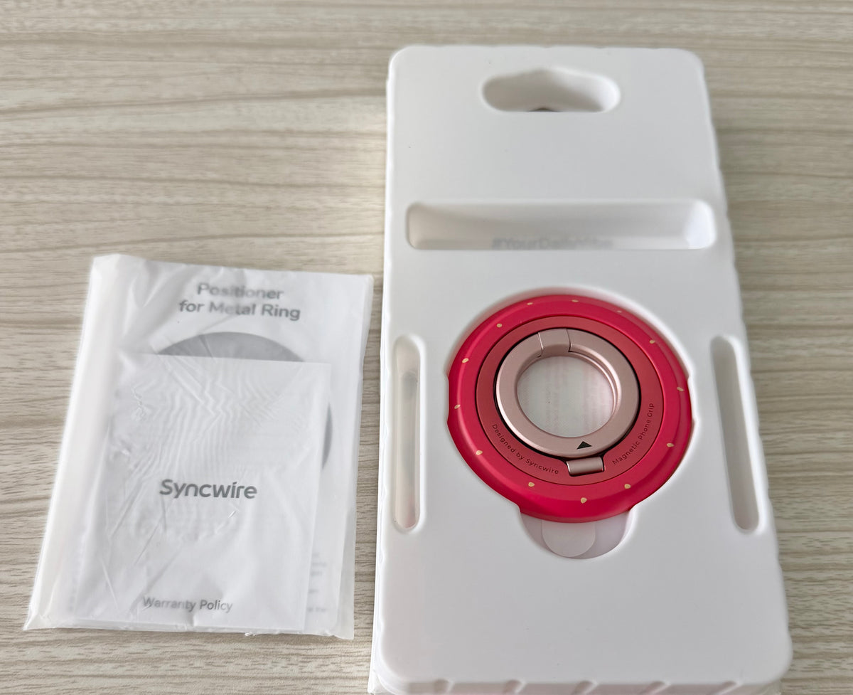 Magnetic Phone Ring Holder, for MagSafe Phone Grip Stand Kickstand, 360° Rotation, Double-Sided Magnet, Phone Grip Finger Holder, for iPhone or Samsung, MagSafe Accessories, Berry Pop