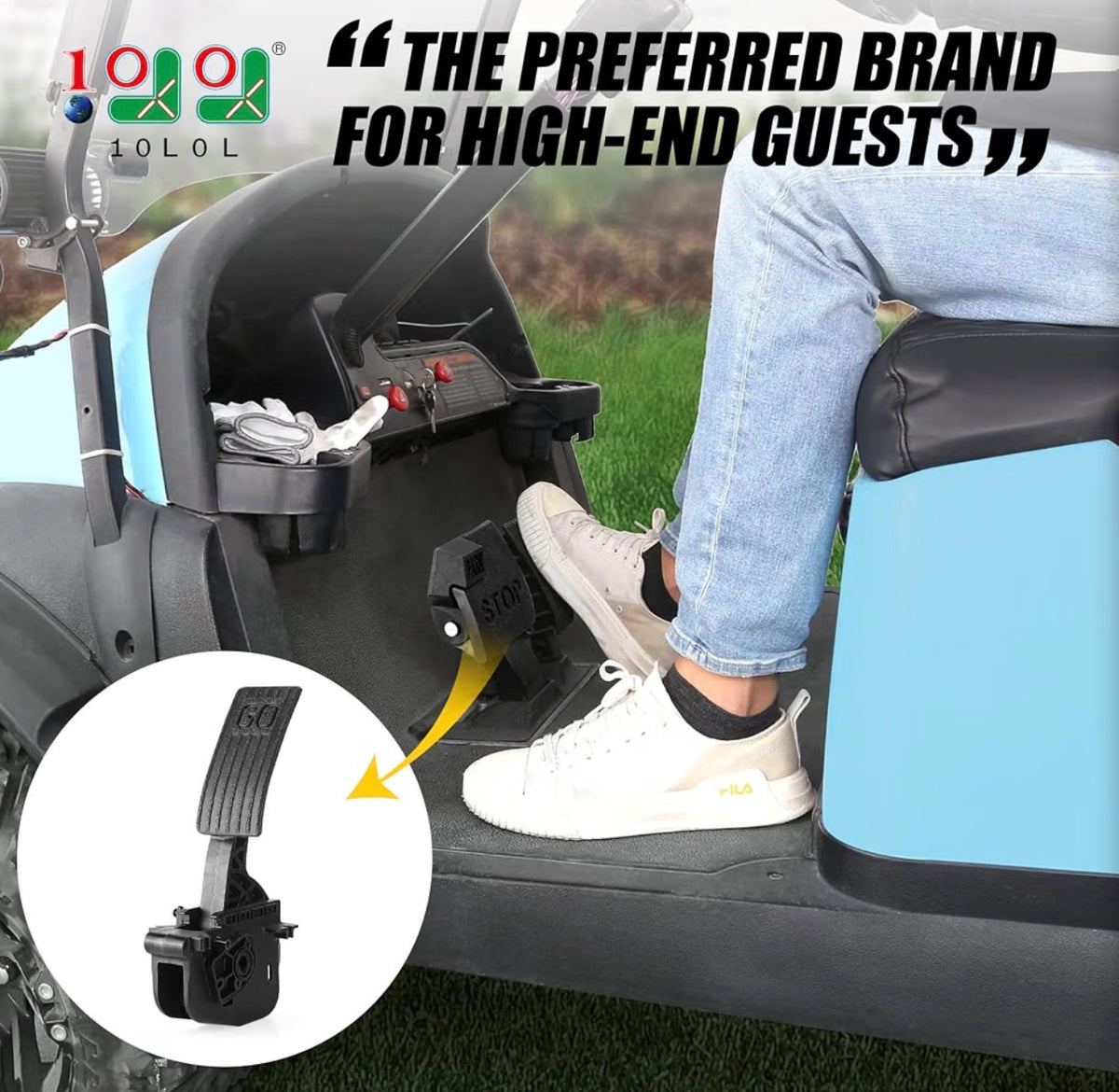 Accelerator Pedal Assembly with Sensor for Club Car 2010-Up Precedent/Tempo/Onward Gas Golf Carts, Replaces OEM 102595502 & 102595601 (2nd Gen)