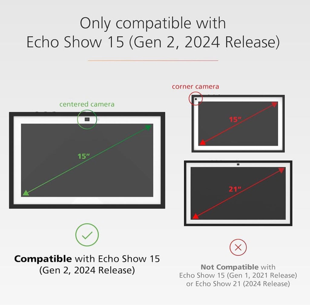 Decorative Frame Made for Amazon Frame for Echo Show 15 (Gen 2, 2024 Release - Dark Brown Woodgrain Look