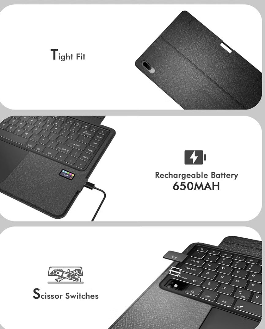 Keyboard Folio w/Status Screen for Samsung Galaxy Tab S11 Ultra 14.6 inch 2025, Tab S11 Ultra 14.6" Bluetooth Keyboard with Trackpad & Any-Angle Stand & Backlit, Tab S11 Ultra Keyboard