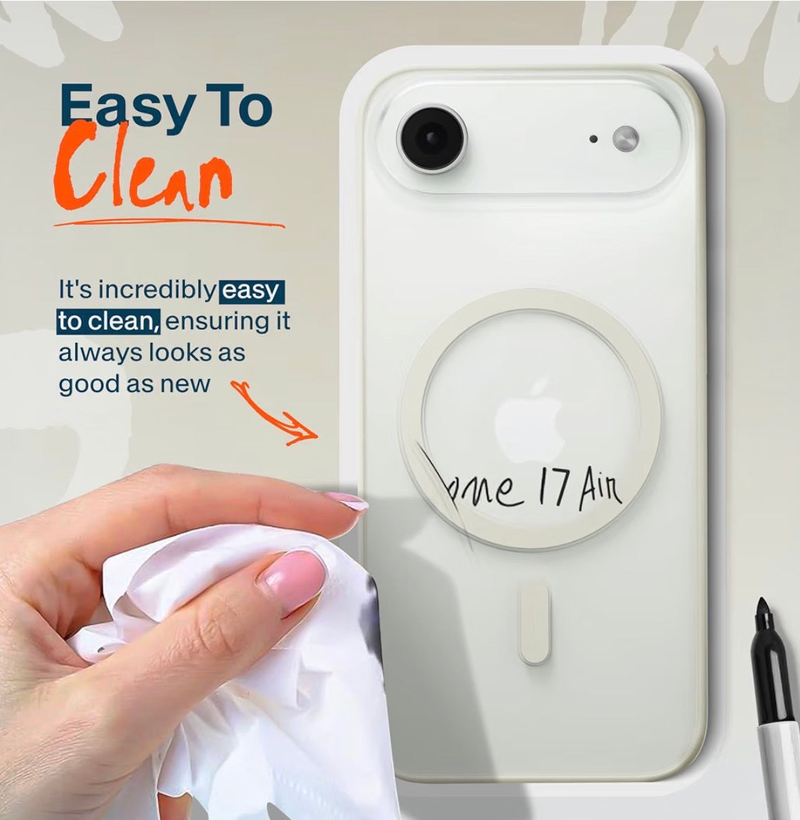 for iPhone 17 Case, Compatible with MagSafe, Slim Hard Shell Clear Matte Phone Case, Anti-Yellowing & Anti-Fingerprint Frosted Finish, with Camera Control Button (Copy)