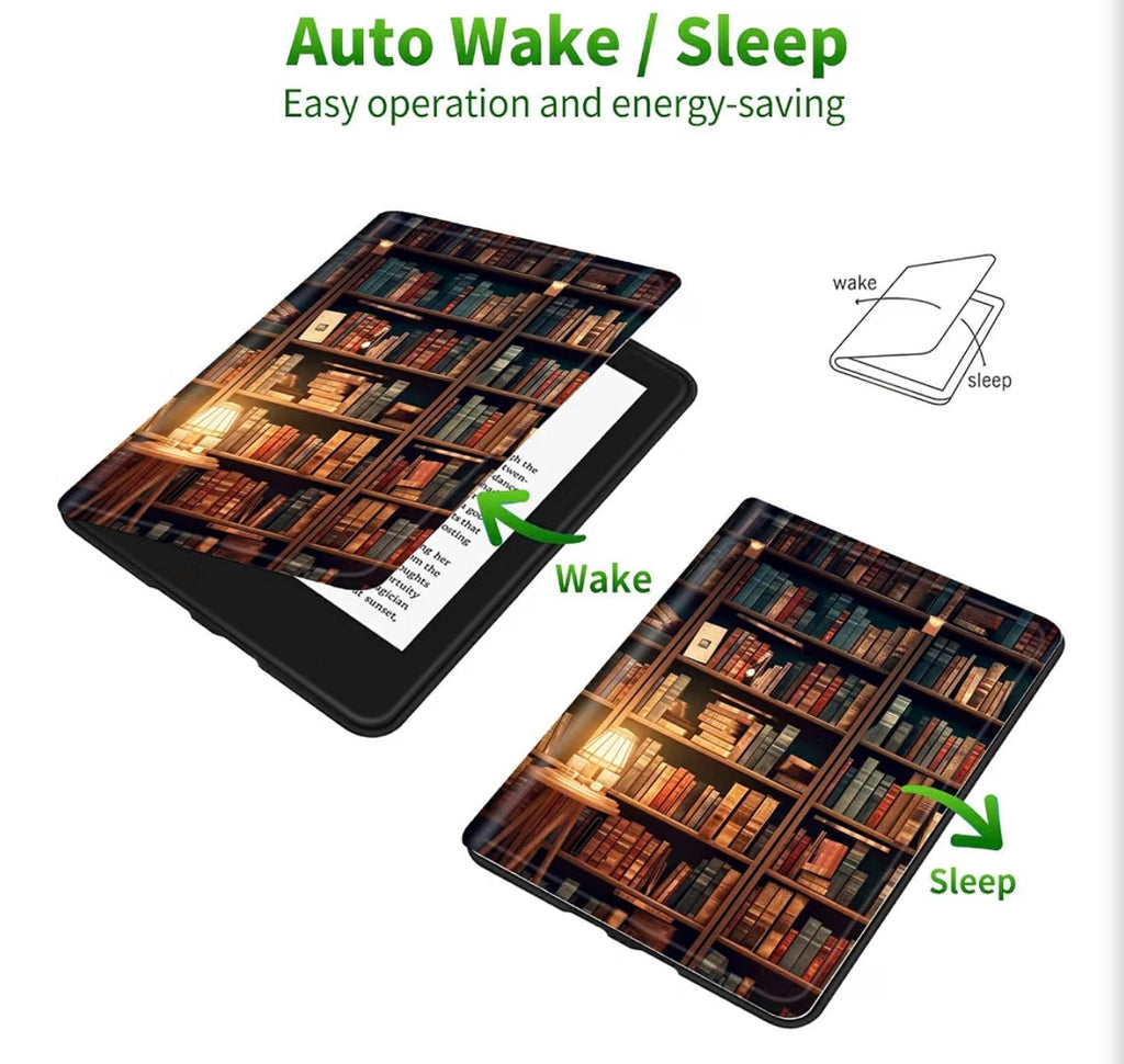 For 6" Kindle 10th Gen 2019 Release Case (Model No. J9G29R), [Auto Wake/Sleep] Shell for Women Men, Books Library