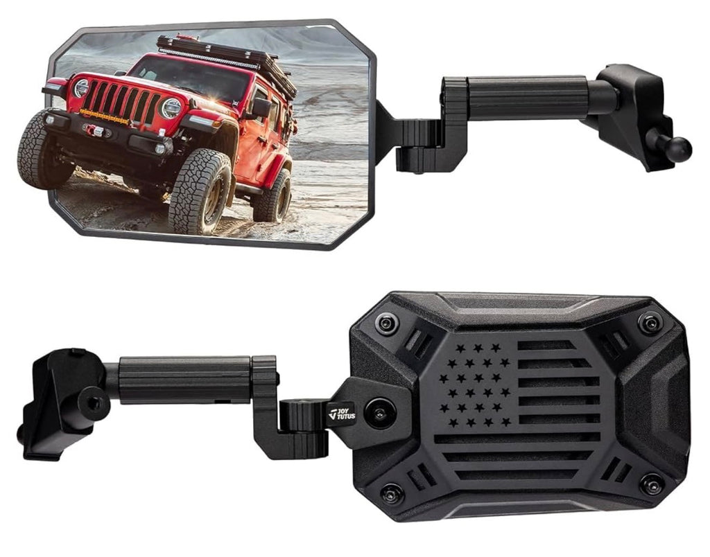 American Flag Mirrors Doors Off Compatible with 2018-2023 Wrangler JL/JLU & Gladiator JT, JL Side Mirrors with Ball Adapter, Wider View No Vibrate & Wobble (Does NOT FIT 2024-2026 Wrangler & Gladiator JT)