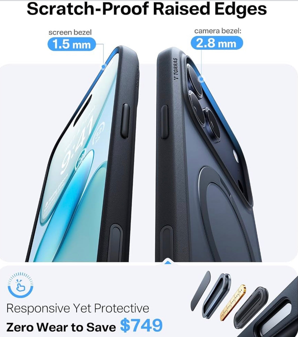 TORRAS Q3 Spin for iPhone 17 Pro Case, 360 Magnetic Stand, Black, Compatible with MagSafe, Built-in Kickstand, Camera Control, 4X Military-Grade Shockproof Translucent Phone Case for 17 Pro