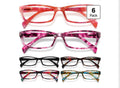 Reading Glasses for Women, 6 pack Fashion Readers for Women Men Spring Hinge Eye Glasses, Blue Light Reading Glasses, 2.00 x