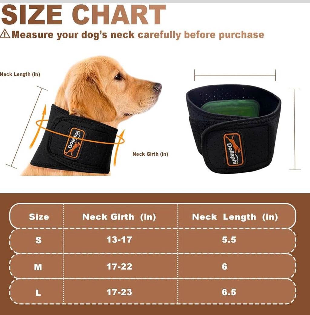 Dog Neck Brace with Hot/Cold Compress,
Cervical Spine Support Collar for Dogs with IVDD, Neck Pain, Injury & Post-Surgery Recovery - Size Large