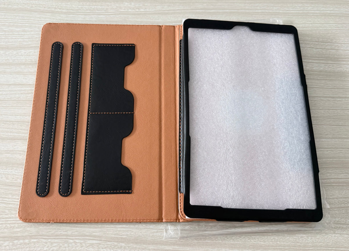 Protective Tablet Cover for Samsung Galaxy Tab A 10.1” 2019, 360 Protection Multi-Angle Viewing Folio Stand w/Pencil Holder - Black & Brown