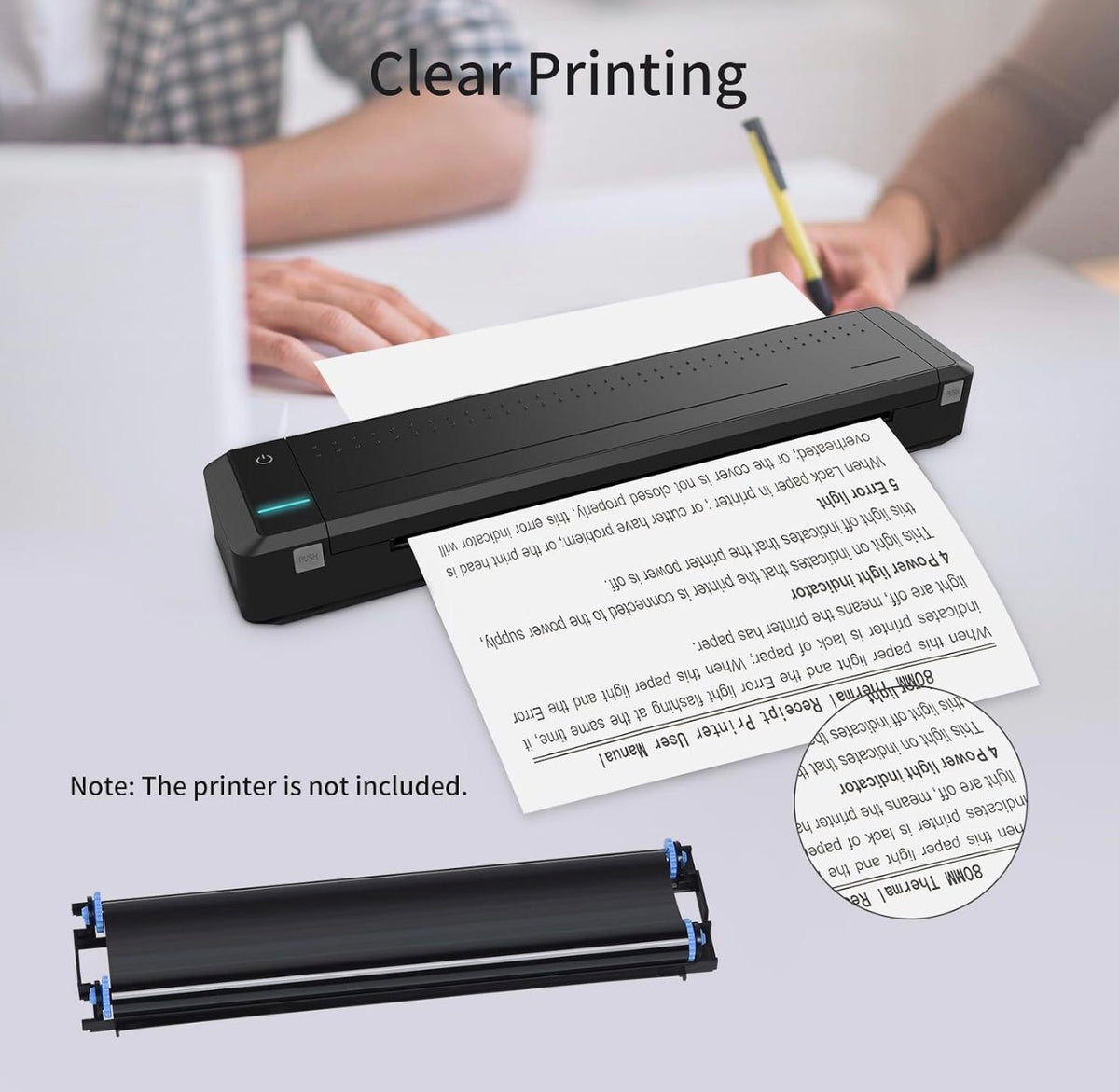 Thermal Ribbon,Thermal Transfer Ribbon with RFID Funtion for MT800 Portable A4 Thermal Transfer Printer, 2 Pack
