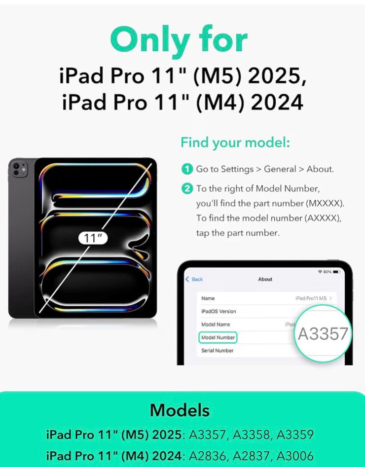 For iPad Pro 11 Inch Case (M5/M4) 2025/2024, Red
Removable Magnetic Cover with Pencil Charging & Storage, Adjustable Portrait/Landscape Stand, 9 Standing Angles, Shift Series