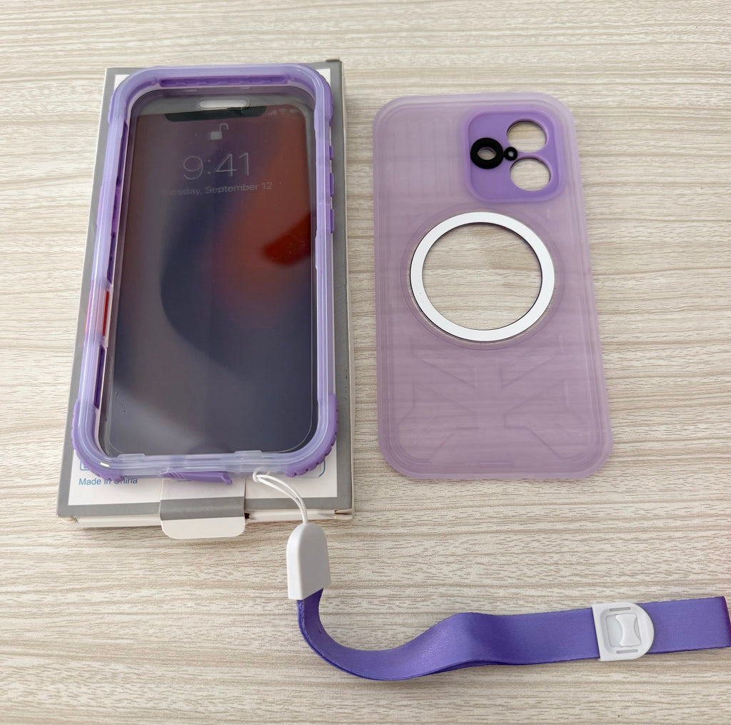 IP68 Waterproof Case for iPhone 17, Privacy, Purple