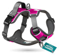 Embark No Pull Dog Harness, Reflective Adjustable Training Vest, No Choke Adjustable straps fit all dog breeds with sturdy hooks; 360° reflective trim, soft padded Harness Design for All Dogs - Hot Pink