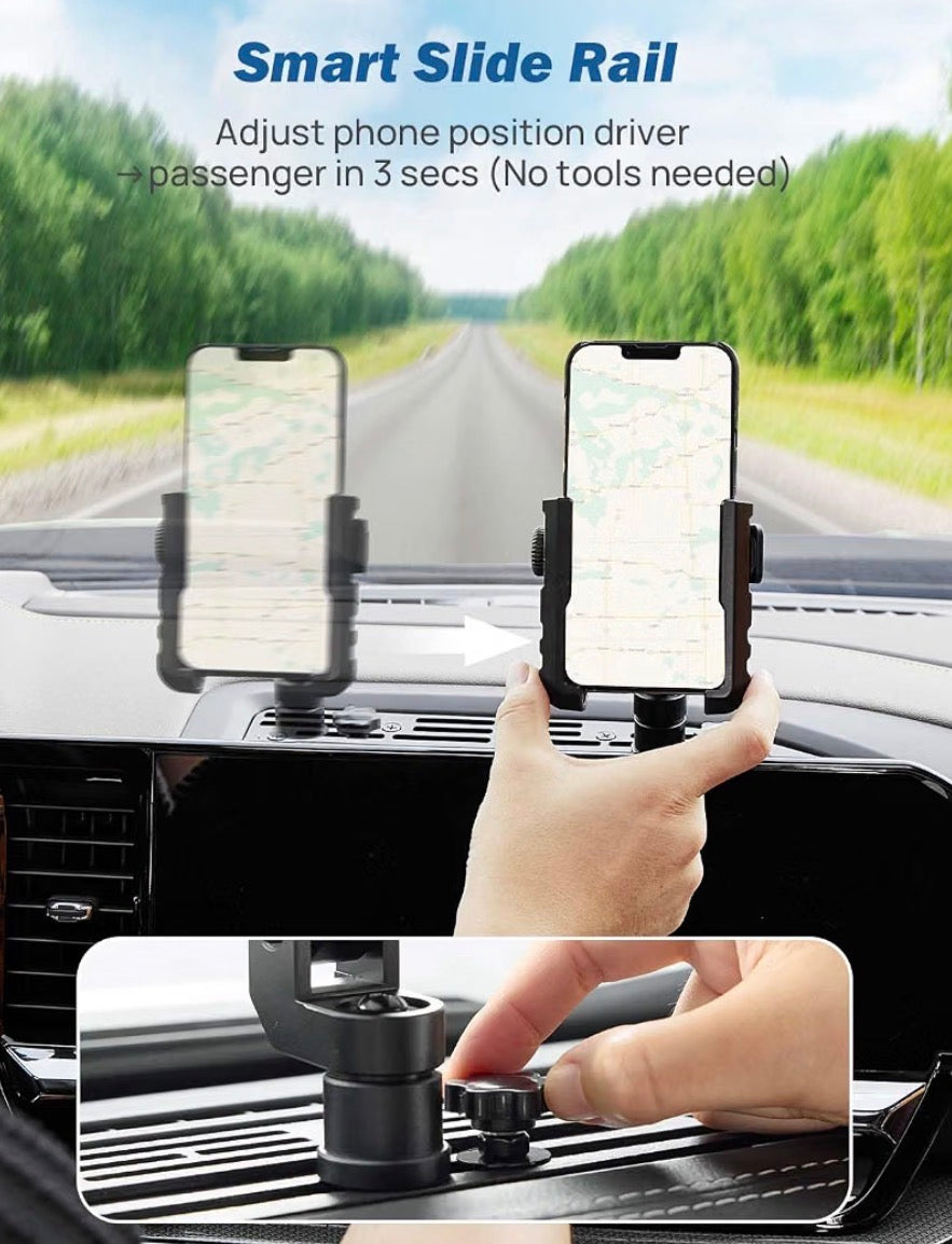 Metal Dash Mount Phone Holder Compatible with 2022-2026 Silverado & 2022-2026 Sierra with 13.4" Touchscreen | Custom Fit Phone Mount Expansion Platform| One-Hand Adjustable Clip