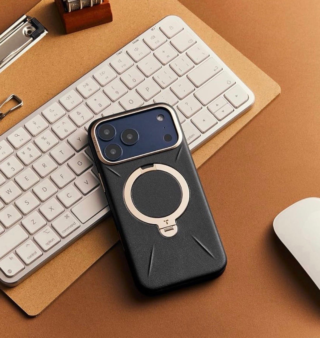 TORRAS - Q3 VegSkin for iPhone 17 Pro Case Leather, 360 Magnetic Stand, Black
Fit for Magsafe, Stain-Resistant Organic Silicone Leather, Camera Control, Shockproof Anti-Slip Phone Case for iPhone 17 Pro