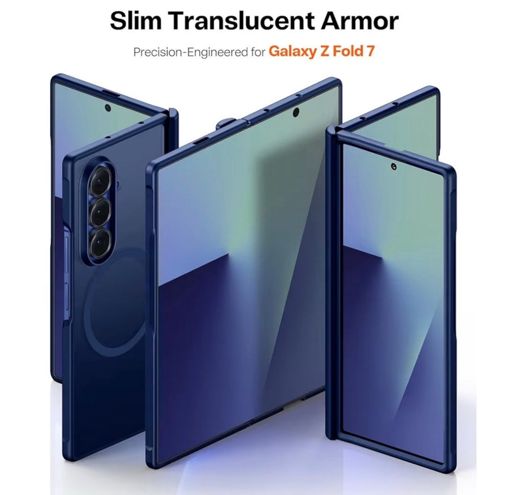 TORRAS - Magnetic Shockproof for Samsung Galaxy Z Fold 7 Case, Blue
2x Screen Protector Included, Fit for MagSafe, 4X Military Grade Hinge Protection, Translucent Slim, Silk-Smooth Matte Feel