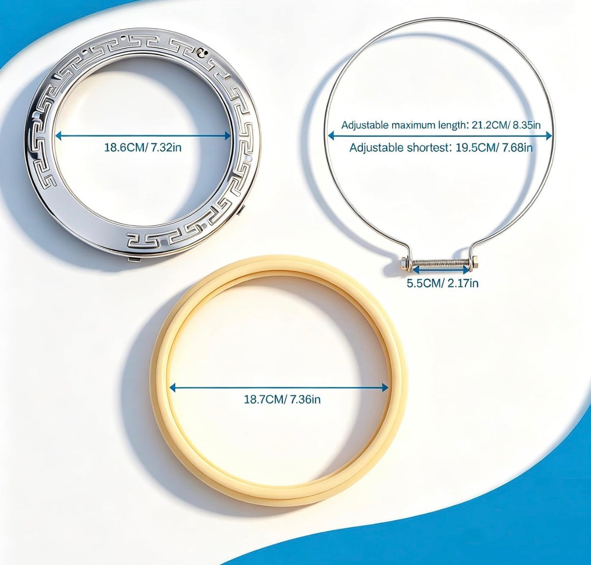 10'' Pool Light Maintenance Kit Fixing Clamp 79111000, Sealing Ring 79101600Z, Stainless Steel Face Ring 79110600, Suitable for Maintenance