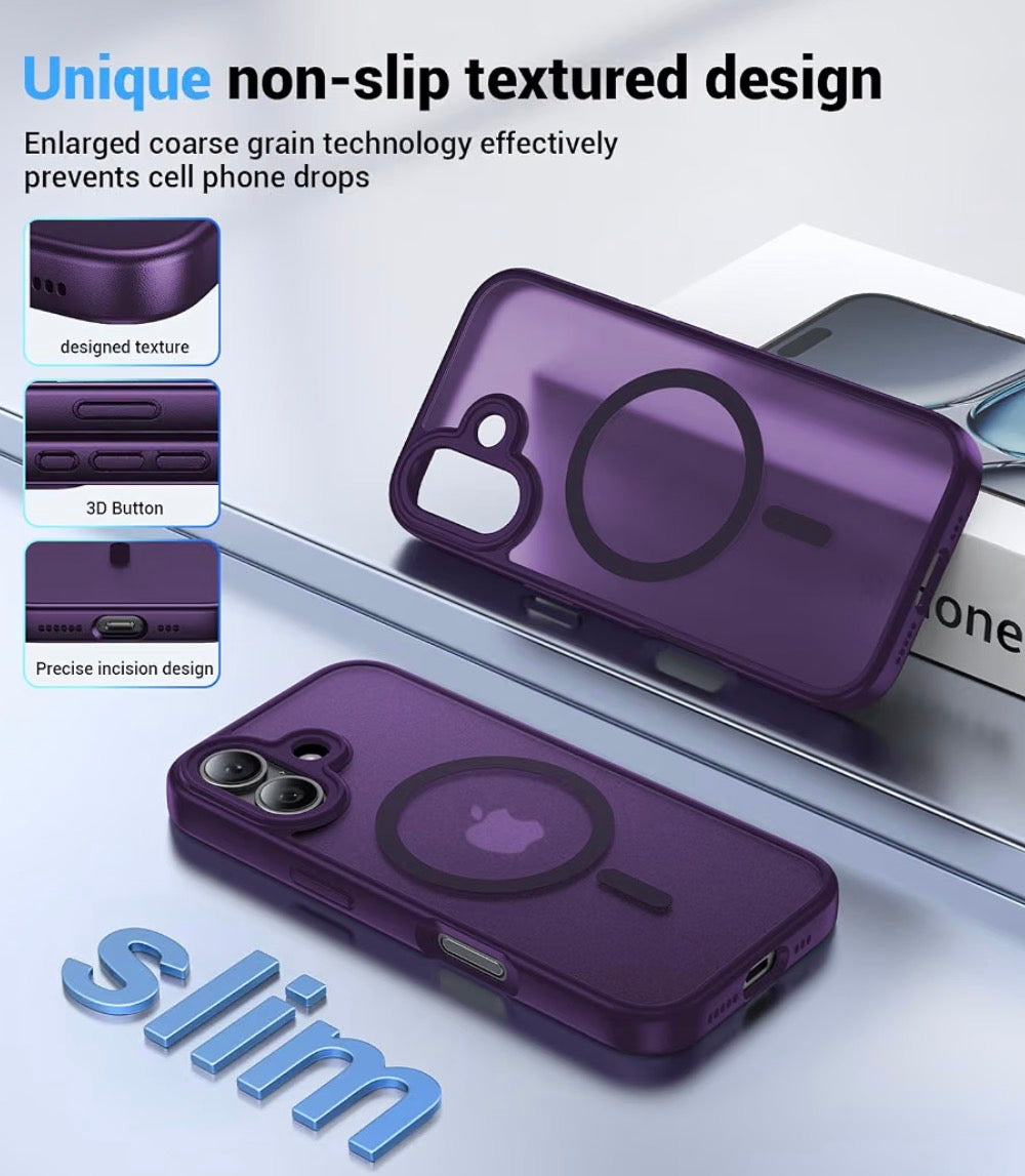 Magnetic Case for iPhone 17, Compatible with MagSafe, Anti-Slip Military-Grade Drop Protection, Camera Protection, Slim Shockproof Protective for iPhone 17 Phone Case, Purple