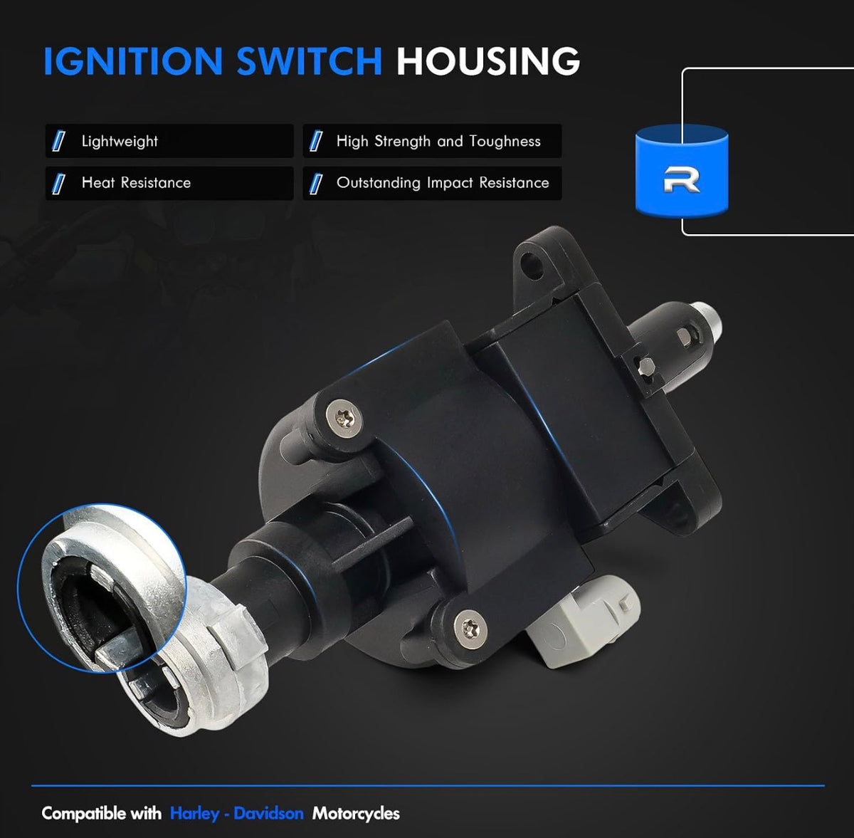 Ignition Switch Lock Housing Assembly Compatible with Harley Davidson
for Electra Road Street Tri Glide Touring Ultra Limited 2014-2024, Replace# 71400012B, 11753, 71400012B-003