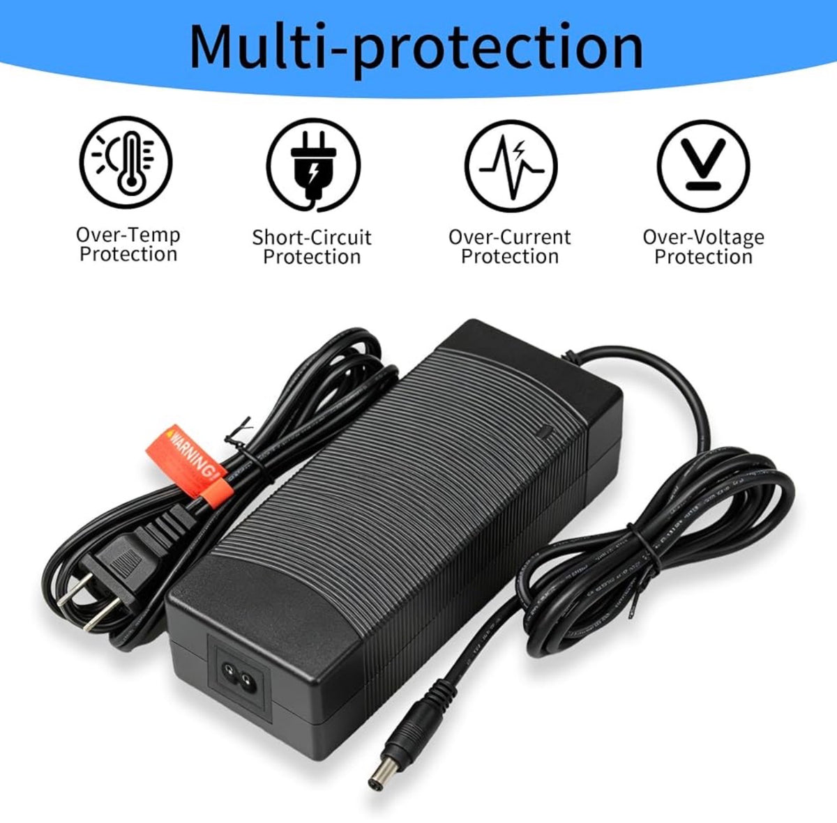 42V 2A Fast Charger for 36V Lithium Battery, 3 Connectors Universal Power Adapter, Compatible with Pocket Mod, Sports Mod & Electric Scooters