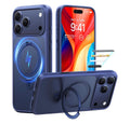 TORRAS Ostand for iPhone 17 Pro Case Magnetic, Fit for MagSafe, 4X Military Drop Protection, Camera Control, Slim Phone Case for iPhone 17 Pro with Kickstand, Translucent Matte Cover 6.3", Deep Blue