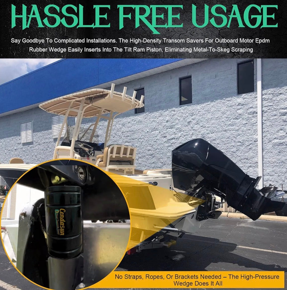 Transom Savers for Outboard Motor, Boat Saver, Outboard Motor Support Saver, Motor Support Reducing Potential Damage Caused By Road Vibrations and Bumps. 2 PCS