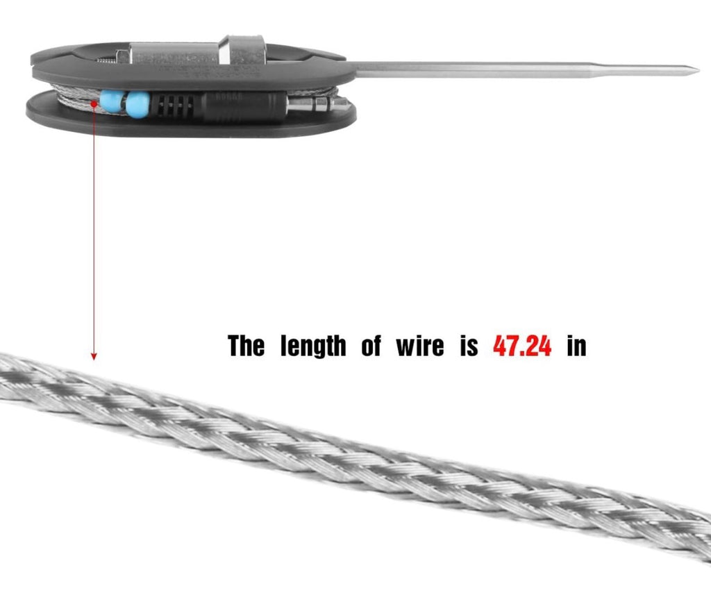 Replacement Probes 4 Packs Improved Stainless Steel Additional Probes Wire for Grill Thermometer