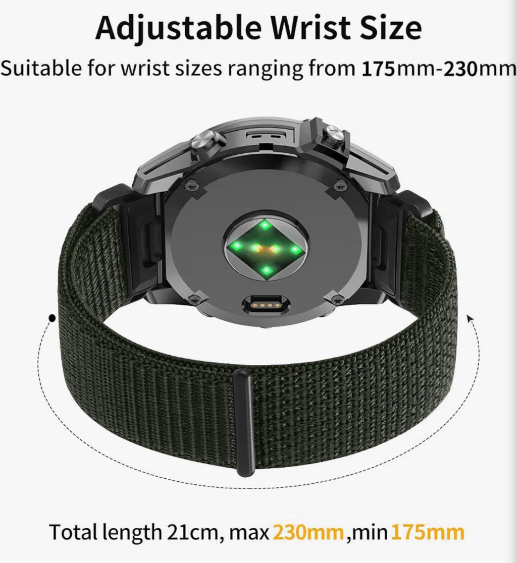 26mm Watchband Compatible with Garmin Fenix 8 pro/tactix 8 AMOLED-51mm/Fenix 7X/6X/5X/7X Pro/6X Pro/5X Plus/3 HR,Nylon Elastic Braided Strap For Descent Mk2i/3i/quatix 8 51mm/Enduro3, 2 Pack